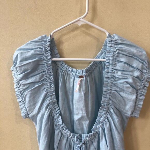 Free People Perri Linen Drop Waist Mini Dress - Picture 4 of 8